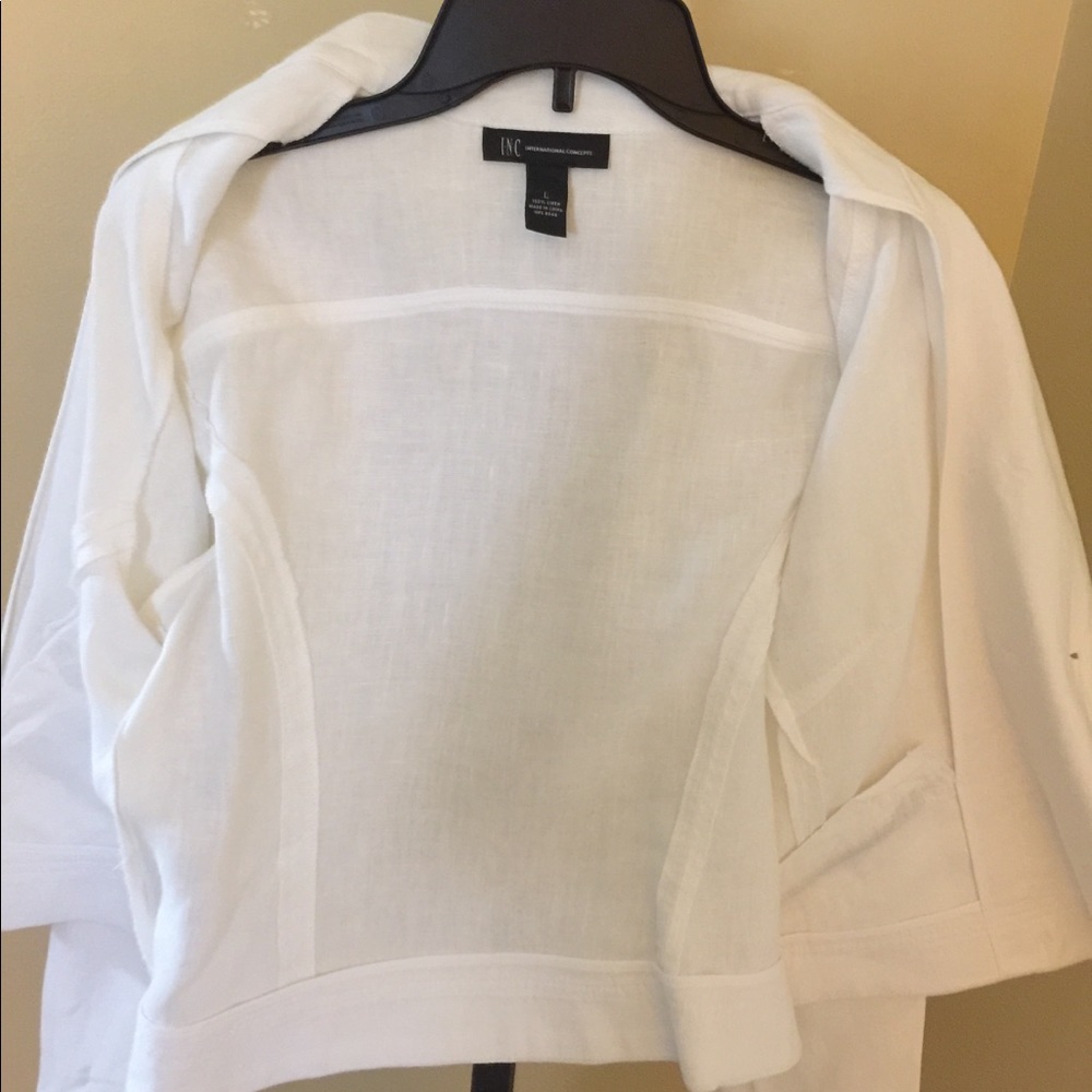 HOST PICK 🎉🎊INC, Linen White Bomber Jacket!❌❌SOLD - Picture 6 of 10